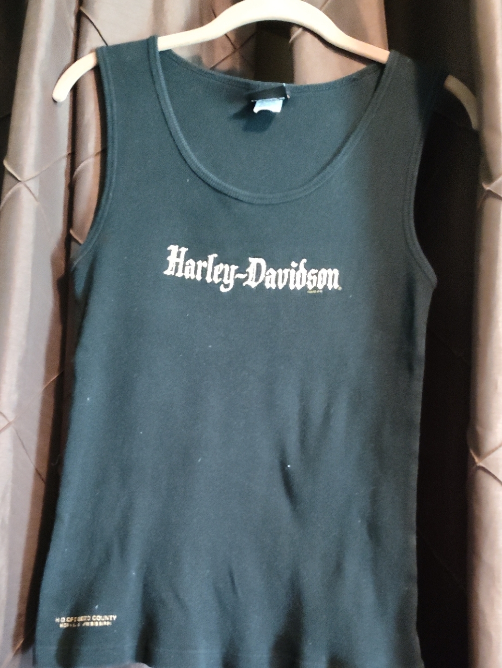 Harley-Davidson Black Tank with White Script Logo Genuine Harley Davidson